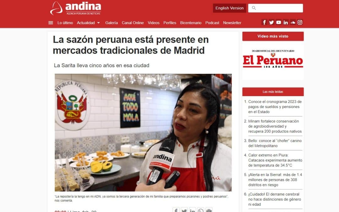La sazón peruana está presente en mercados tradicionales de Madrid